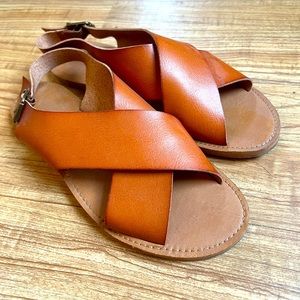 Women’s Sarina Faux Leather Crossband Slide Sandal